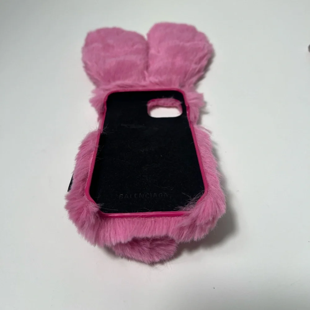 Balenciaga Fluffy Bunny Ears Crossbody iPhone 12 Cell Phone Case